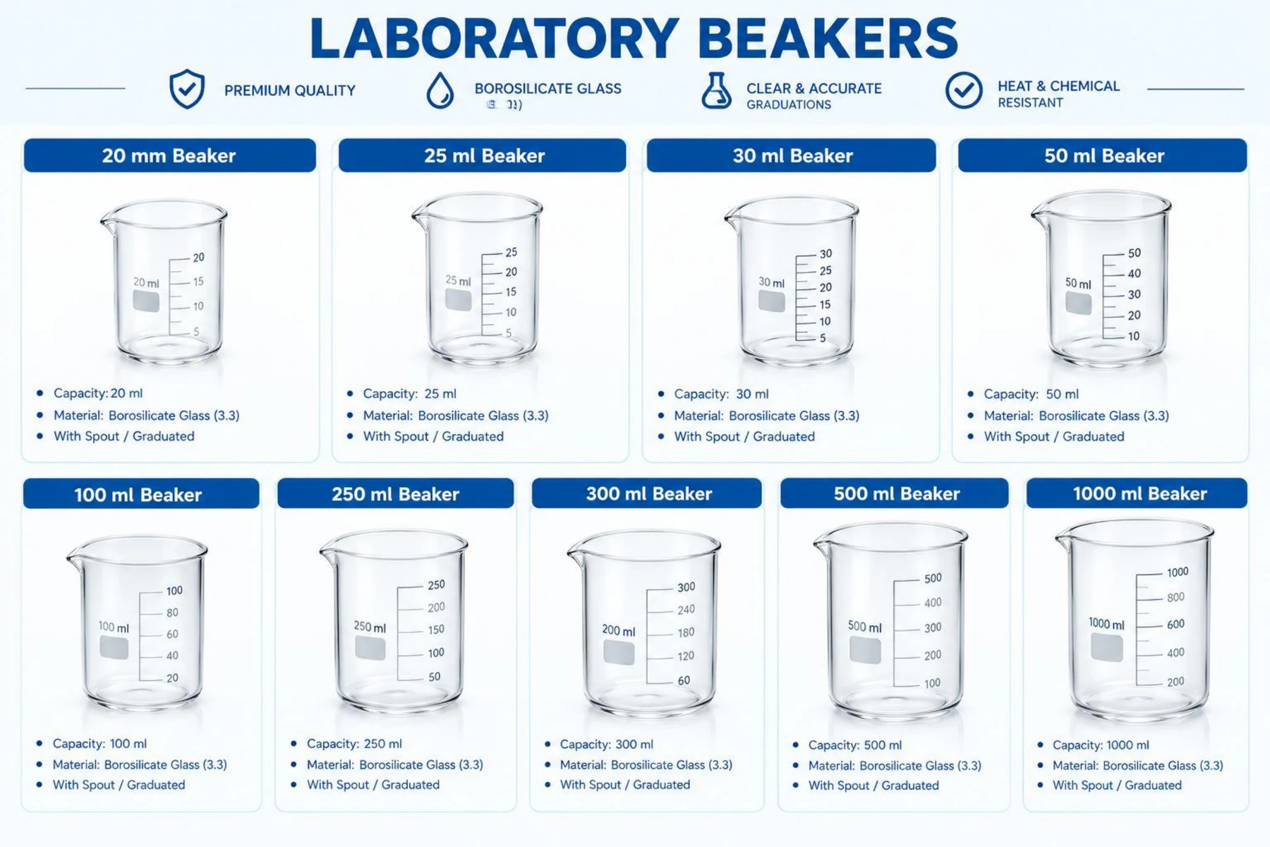Laboratory beakers catalogue